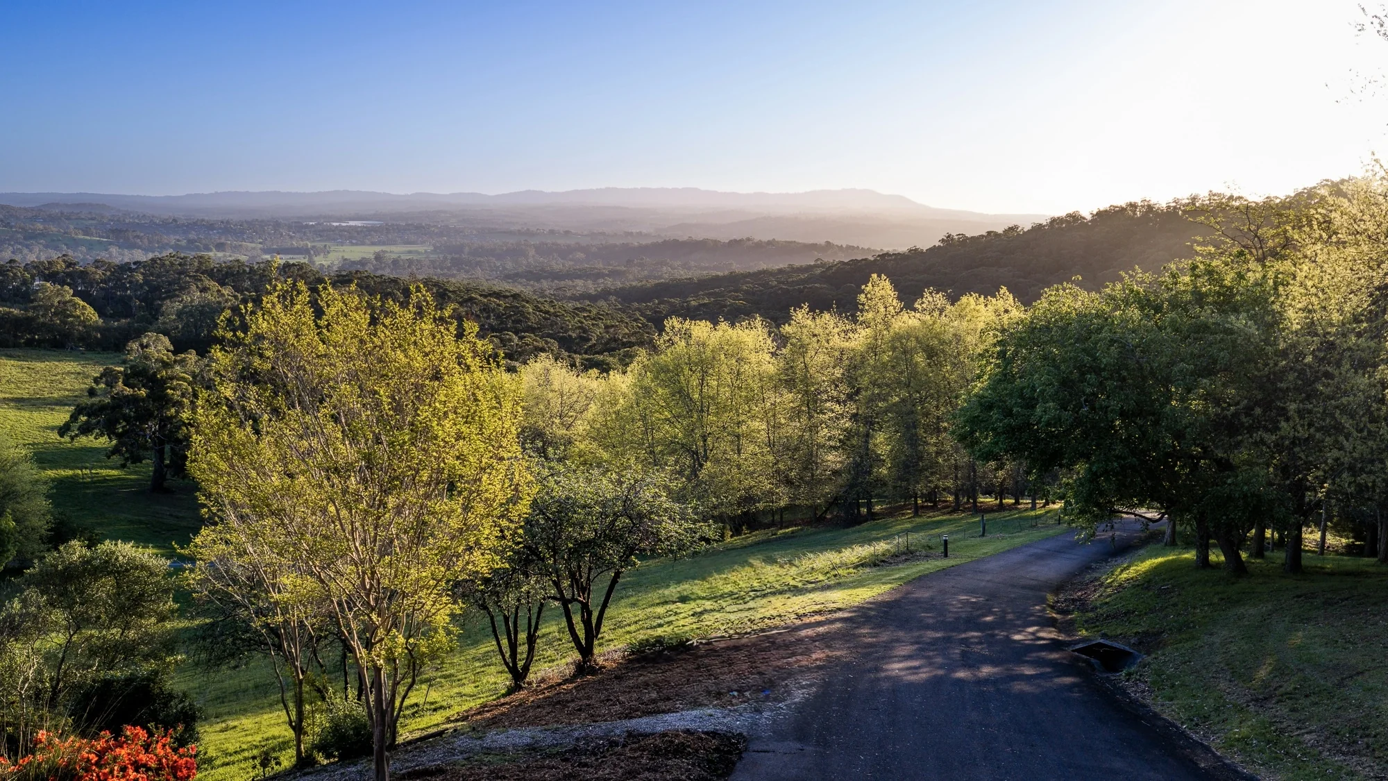 Upper Yarra Valley sunset viewed from Yallock Park